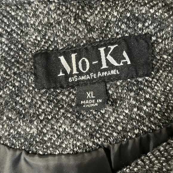 Mo-Ka Black Faux Leather Double Zip Quilted Hooded Size XL Streetwear Outdoorsy - Picture 8 of 11